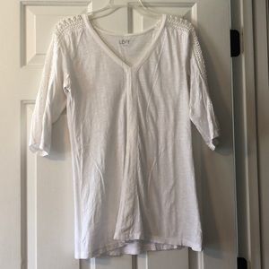 White top with detailed sleeves